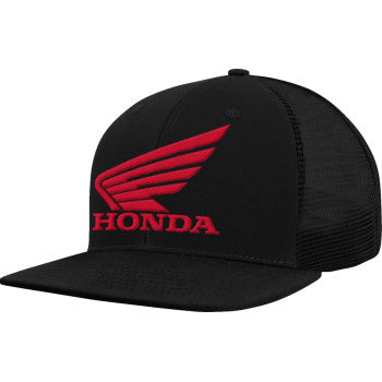 Honda Wing Flat Bill Hat - Black/Red