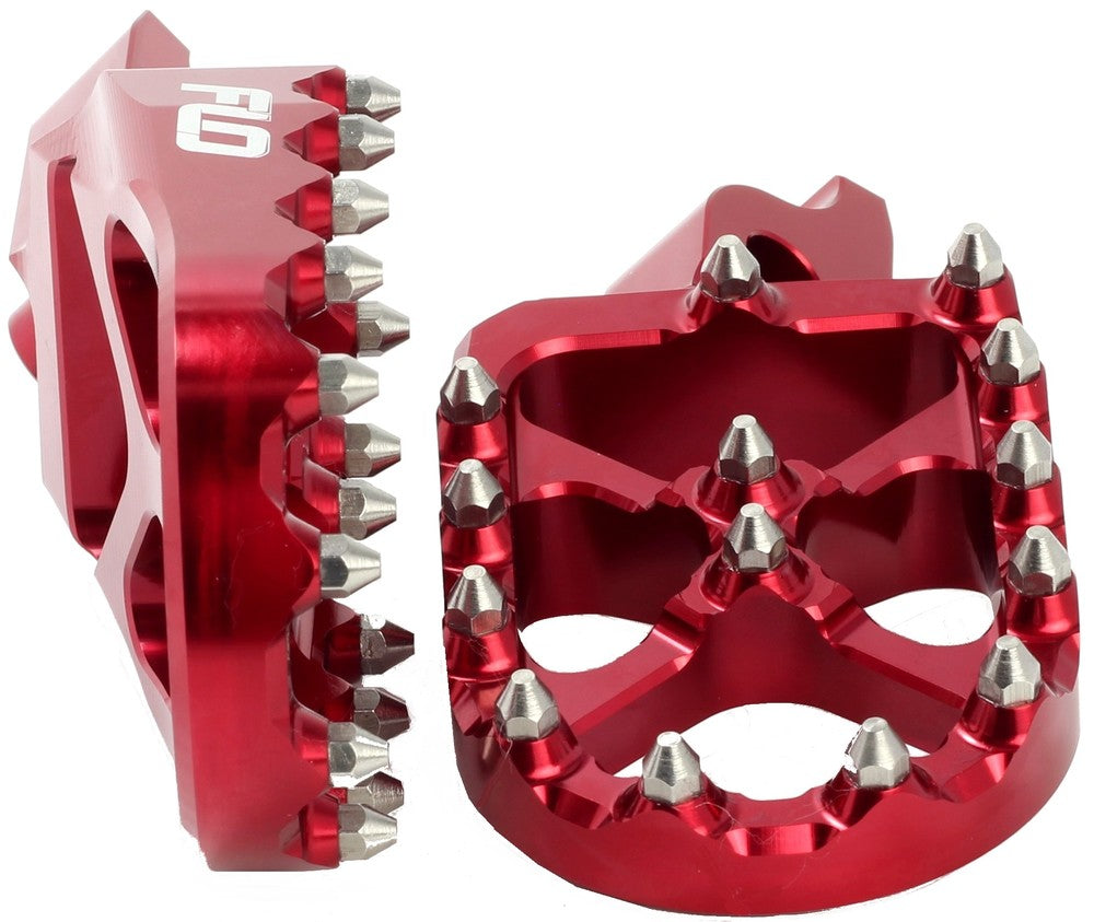 Flo Motorsports Pro Series Foot Pegs Red 2006-23 KX250F/KX450F, 2004-23 CRF250R/CRF450R/CRF150R