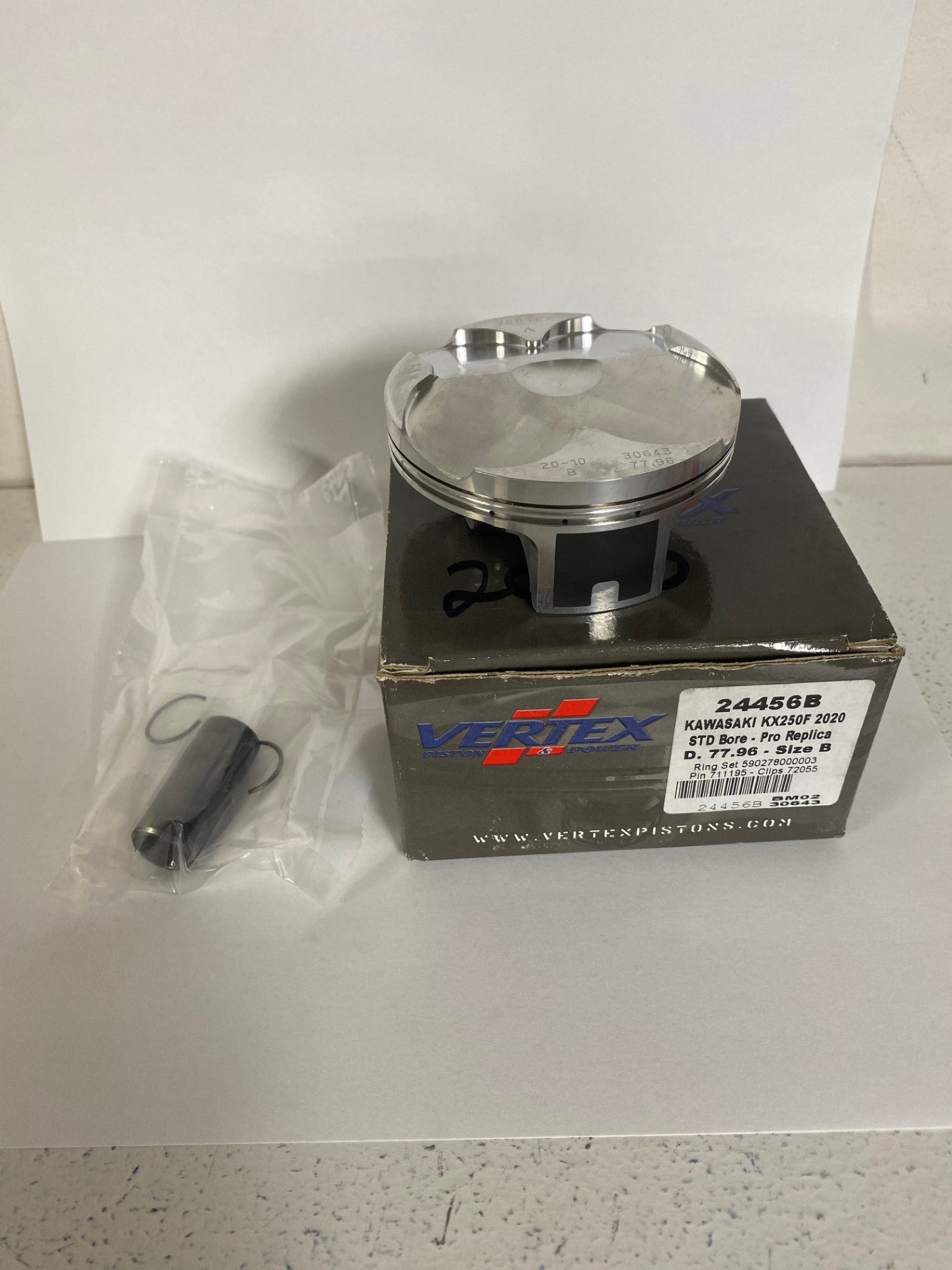 Vertex Piston Forged Piston Kit 2020 KX250F 14.2:1 Comp 24456B