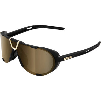 100% Westcraft Sunglasses, Soft Tact Black - Soft Gold Mirror