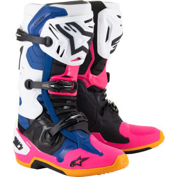 Alpinestars Daytona Coast Limited Edition Tech 10 Boots - White/Blue/Pink