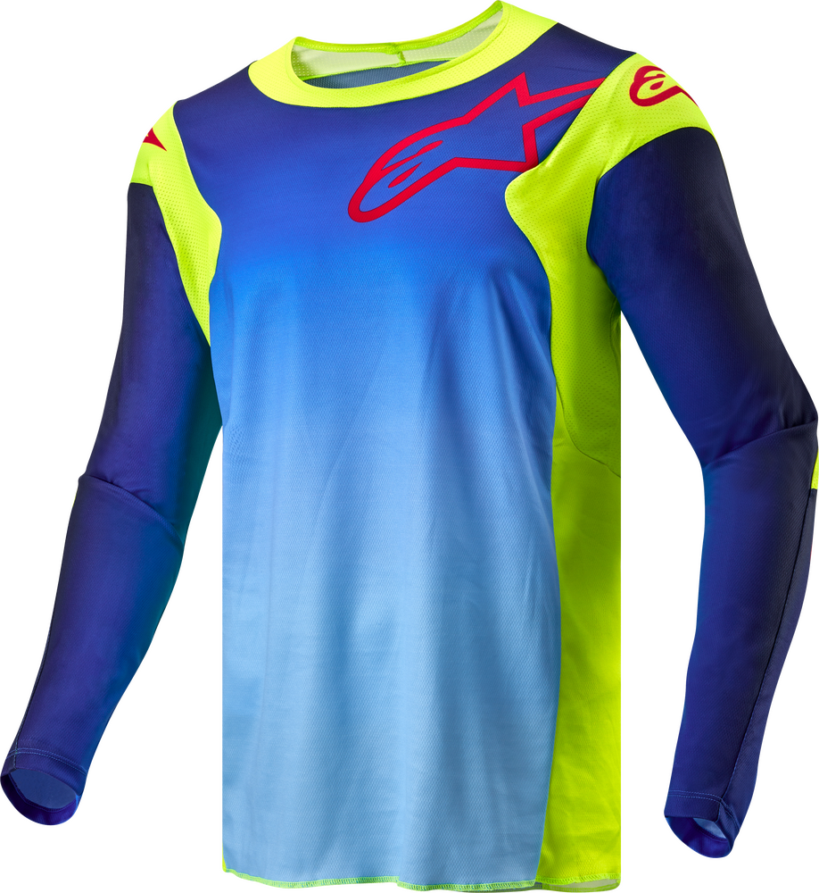 Alpinestars Racer Hoen Jersey Yellow Fluo/Blue/Night Navy