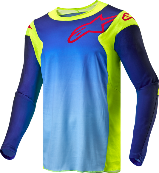 Alpinestars Racer Hoen Jersey Yellow Fluo/Blue/Night Navy