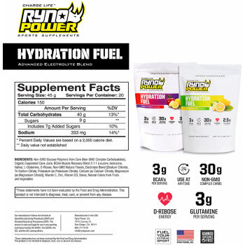 Ryno Power Hydration Fuel Drink Mix - Fruit Punch - 2 lb - 20 Servings