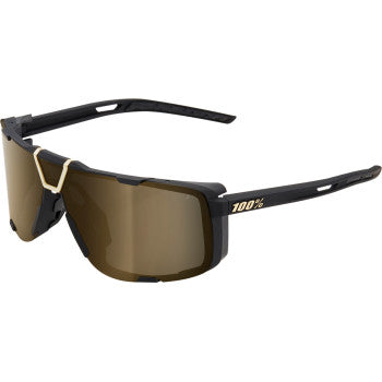 100% Eastcraft Sunglasses, Tact Black - Soft Gold Mirror