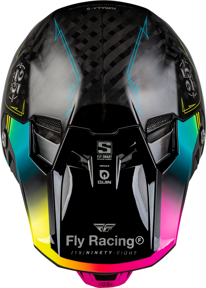 Fly Racing Formula S Carbon Legacy Helmet Black/Electric Blu/Fuschia