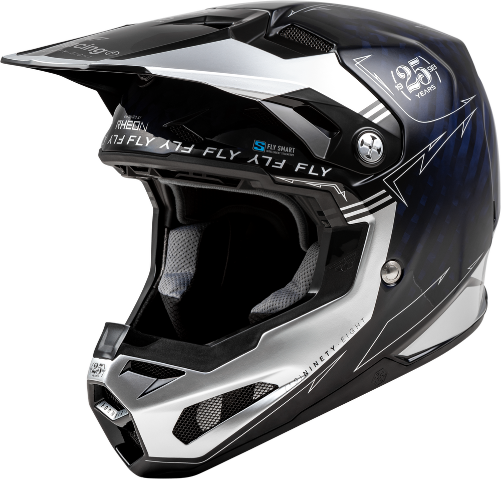 Fly Racing Formula S Carbon Legacy Helmet Blue Carbon/Silver