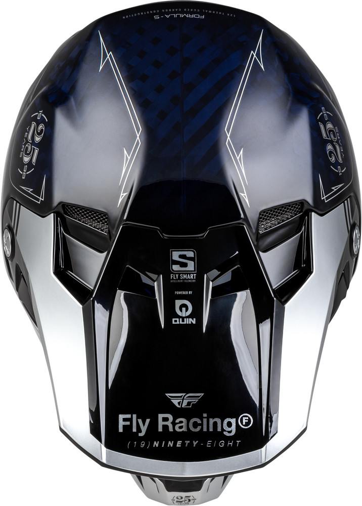 Fly Racing Formula S Carbon Legacy Helmet Blue Carbon/Silver