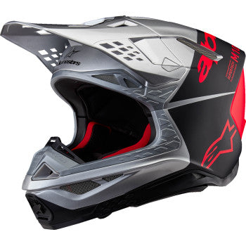 Alpinestars Supertech M10 Helmet - Flood - MIPS® - Gloss Silver/Black/Orange Fluo