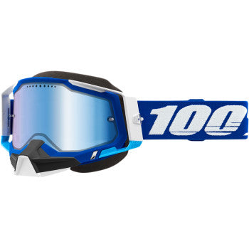 100% Racecraft 2 Snow Goggles Blue - Blue Mirror