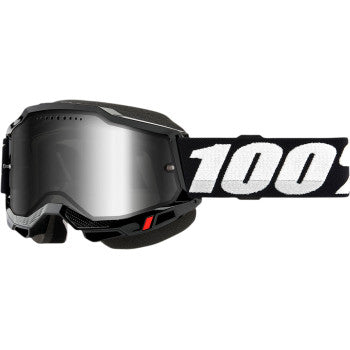 100% Accuri 2 Snow Goggles, Black - Silver Mirror