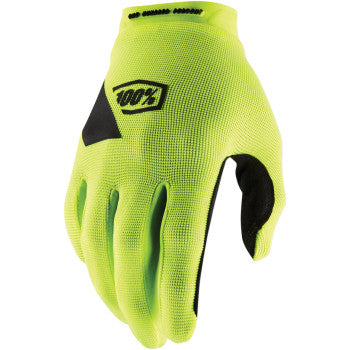 100% Ridecamp Gloves, Fluo Yellow