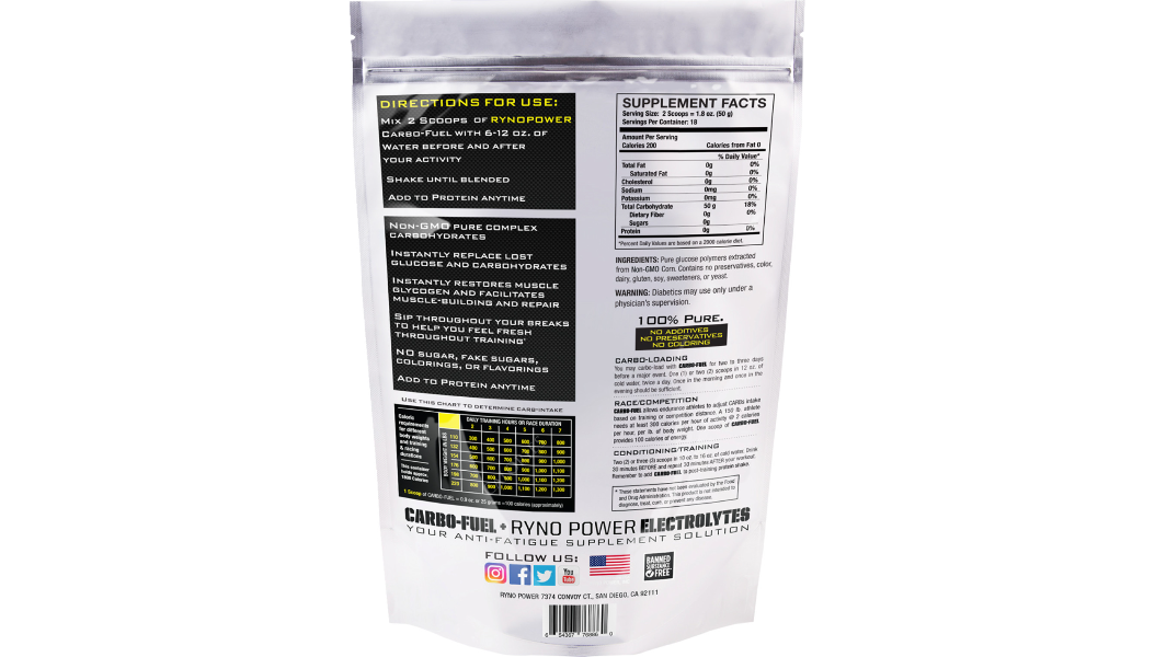 Ryno Power Carbo-Fuel Powder - 2 lb - 20 Servings