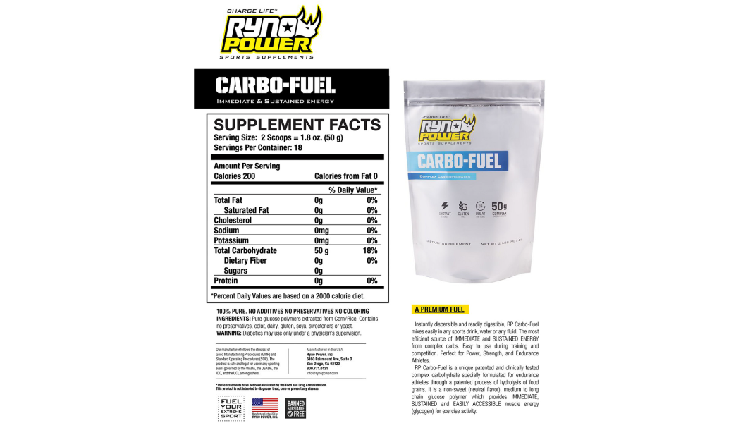 Ryno Power Carbo-Fuel Powder - 1 lb - 10 Servings